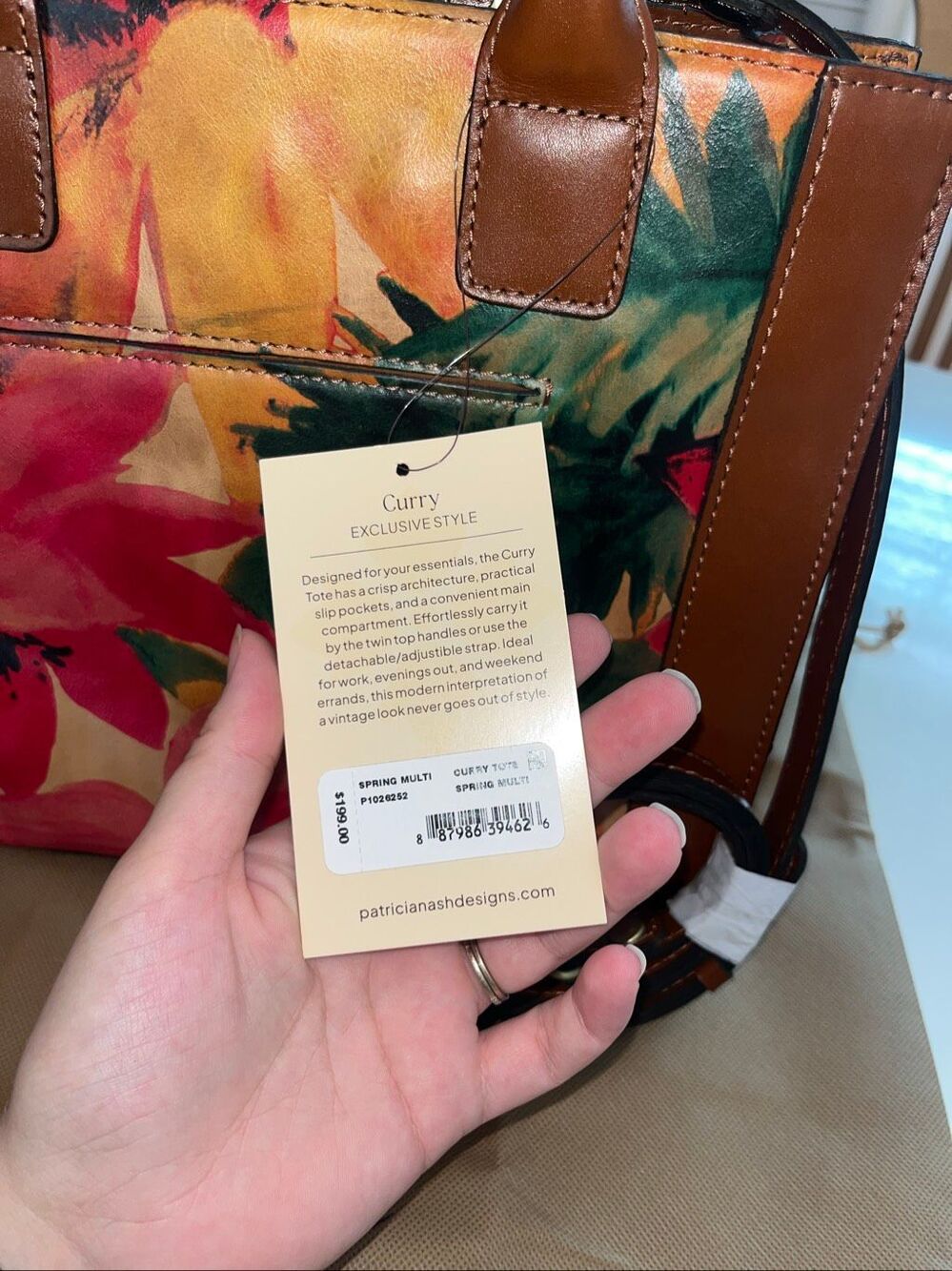 NWT DILLARDS Patricia Nash Spring Multi Curry leather tote bag vibrant floral de - Picture 3 of 7